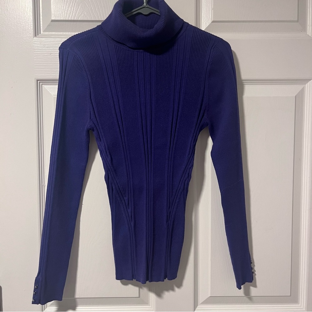 White House Black Market Violet Knit Top